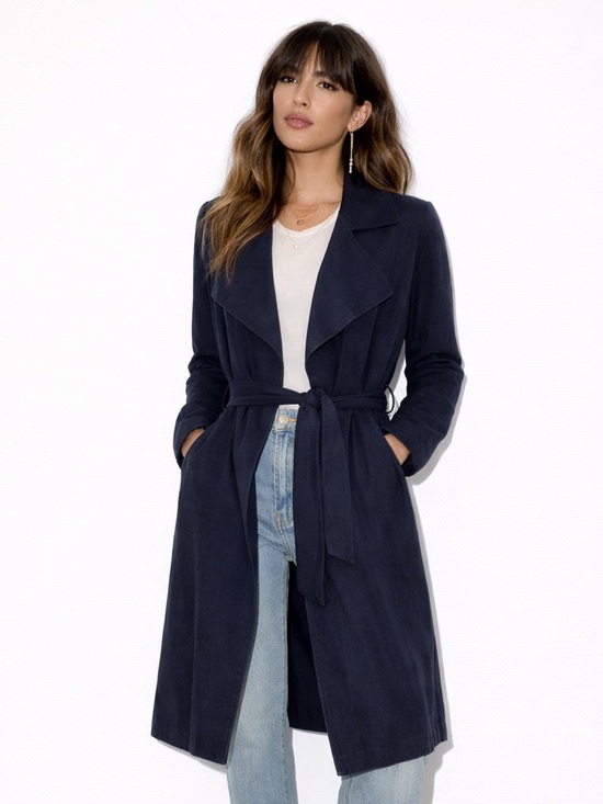 Babaton Jackets & Blazers - Babaton $198 Lyocell Boscam Trench Navy - Wash wear